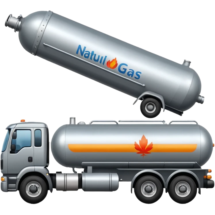 side view of a natural gas tanker truck emoji