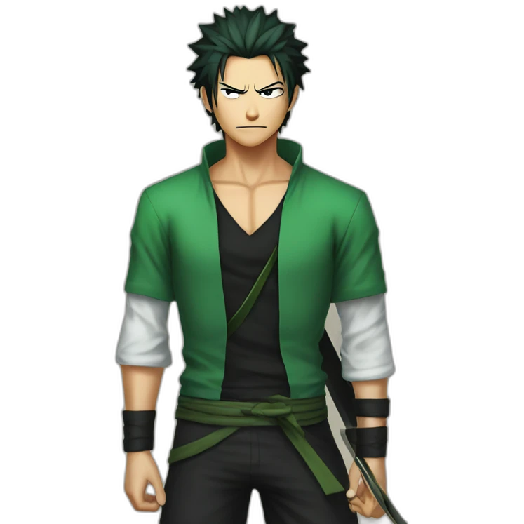 roronoa zoro with black hair emoji