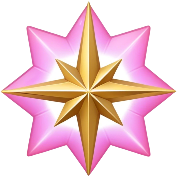 North Star gold and white pink emoji