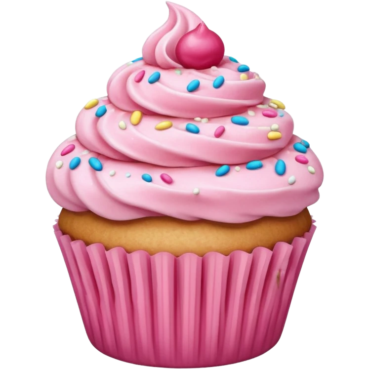Cupcake with pink icing emoji