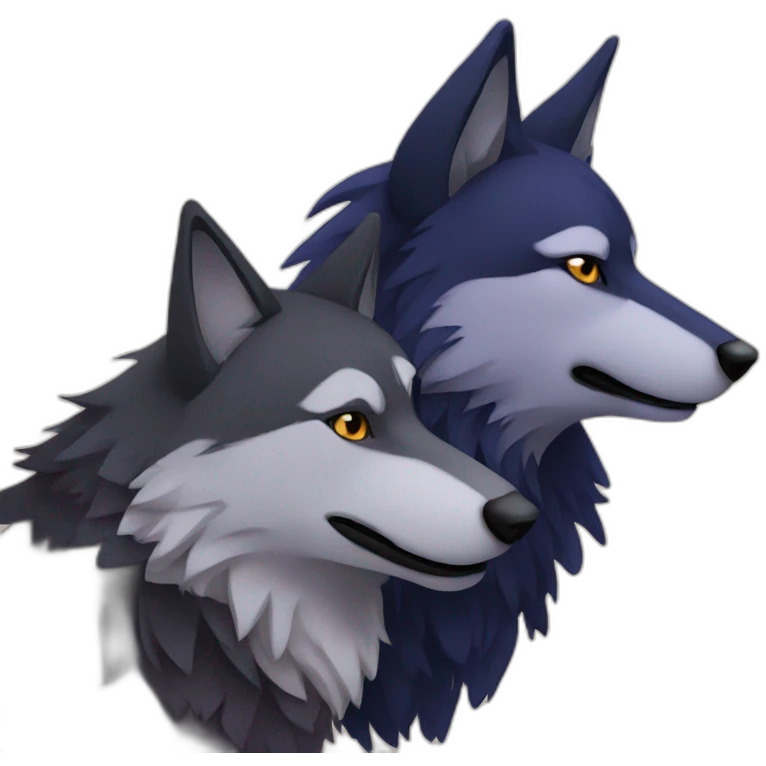 wolf and raven emoji