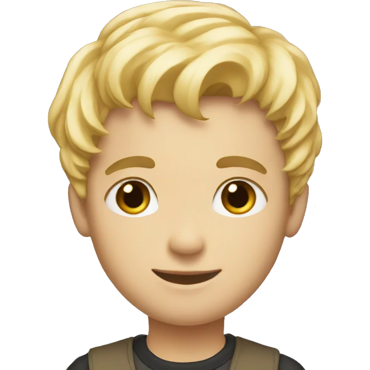 boy blonde hair with book emoji