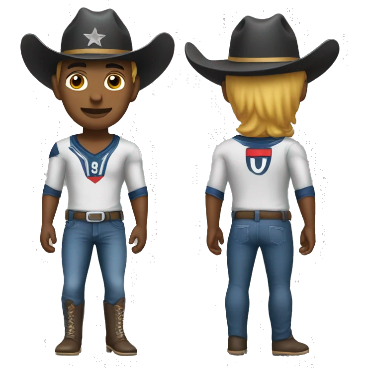 a footballer wearing a cowboy cap emoji