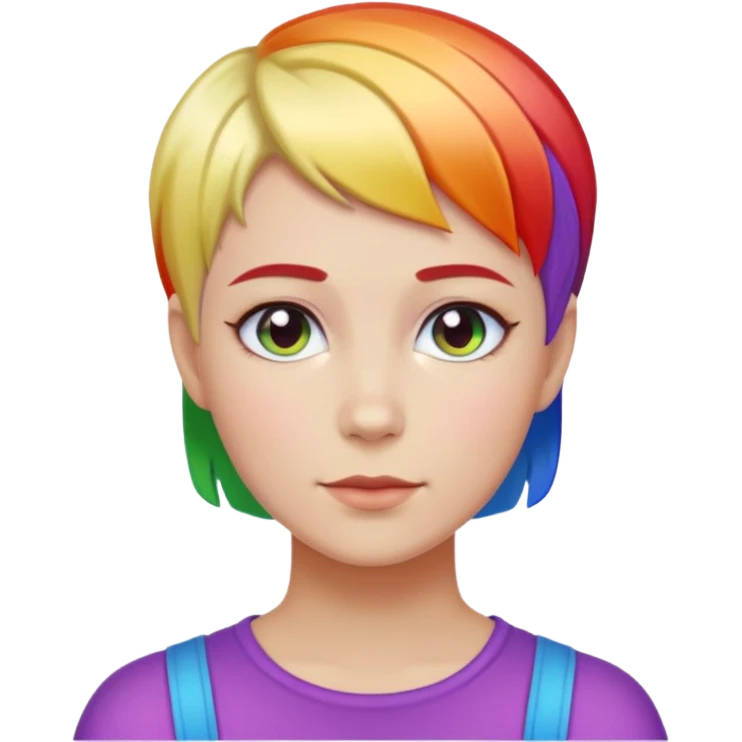 White lesbian with short hair rainbow coloured skin emoji