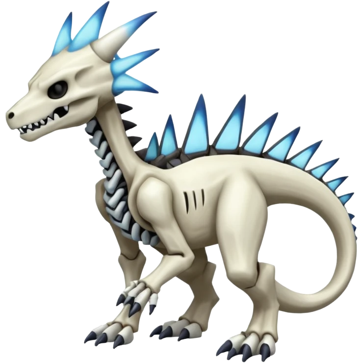Skeletal Marowak-Dialga-Duskul-Electrike-Fakémon-hybrid-creature (full body)  emoji
