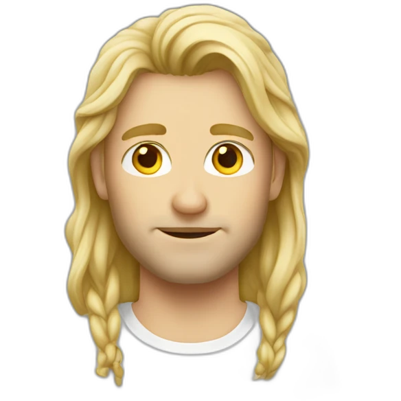 german-guy, blond-long-hair,no-beard, designer emoji