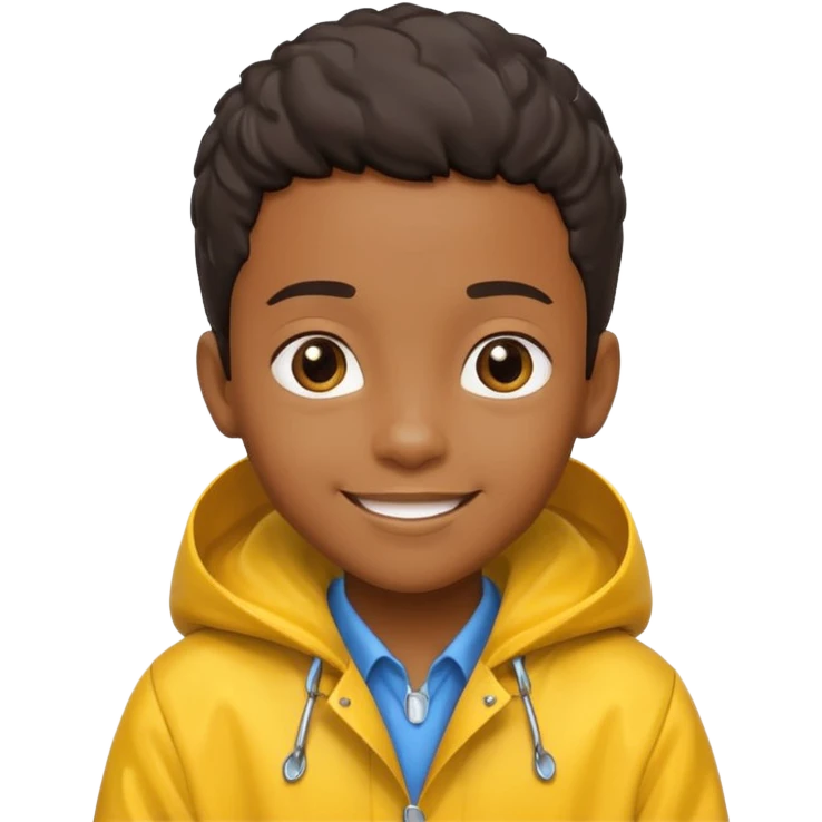 black kid with raincoat emoji