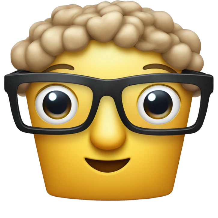 caja inteligente con lentes de sol dentro de un corazon grande  emoji