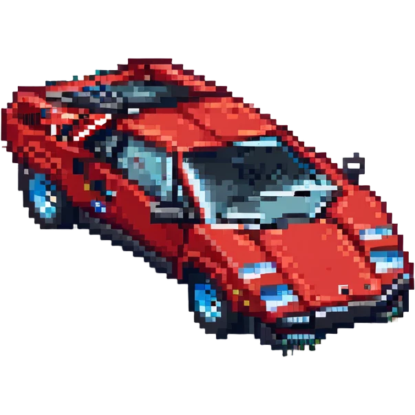 красная Lamborghini Countach, no background emoji