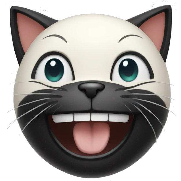 Black Cat laughing with elmet emoji