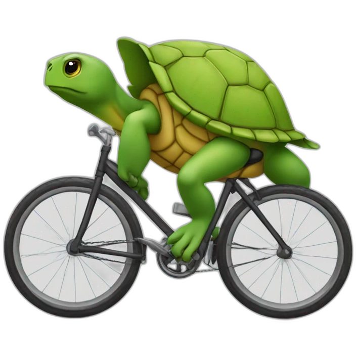 Tortue sur un velo emoji