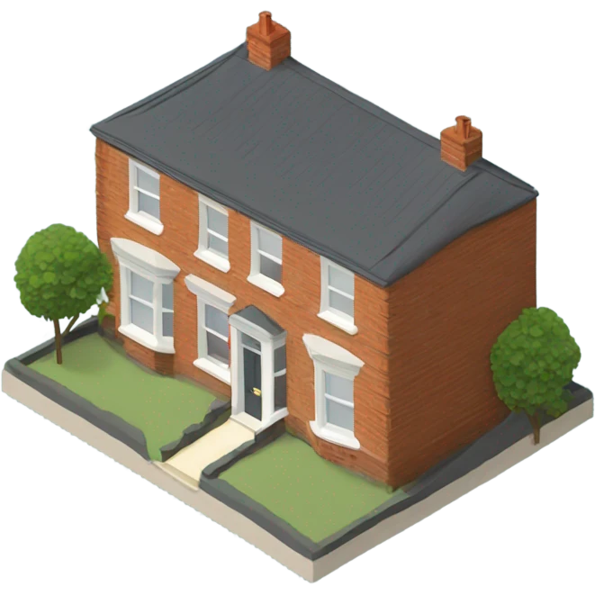 isometric british terraced house emoji