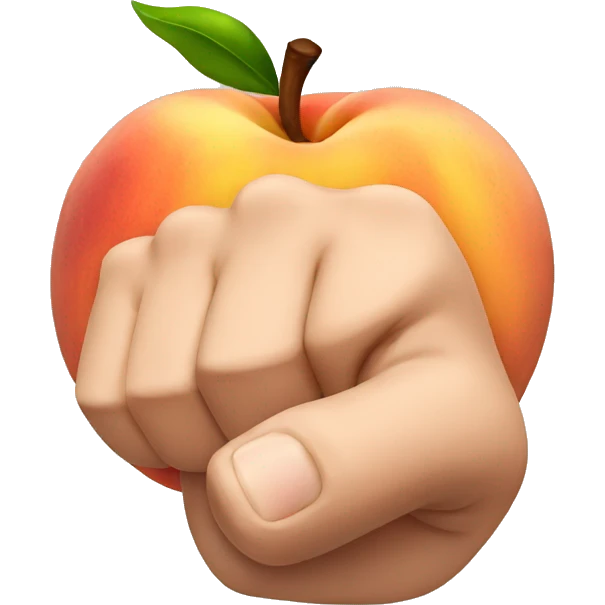 fist punching a peach emoji