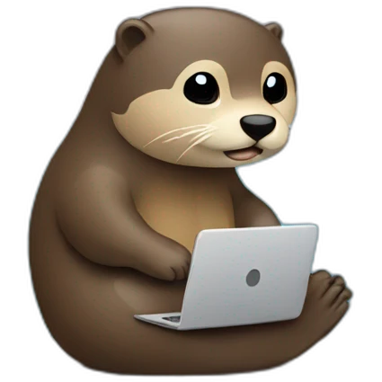 Coding otter with laptop emoji