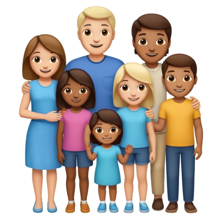 family posing for photo emoji