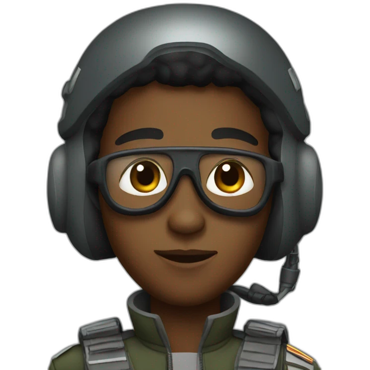 black fighter pilot emoji