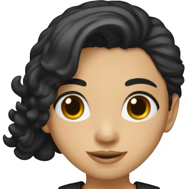 Italian Girl with Black Hair and Black clothes emoji