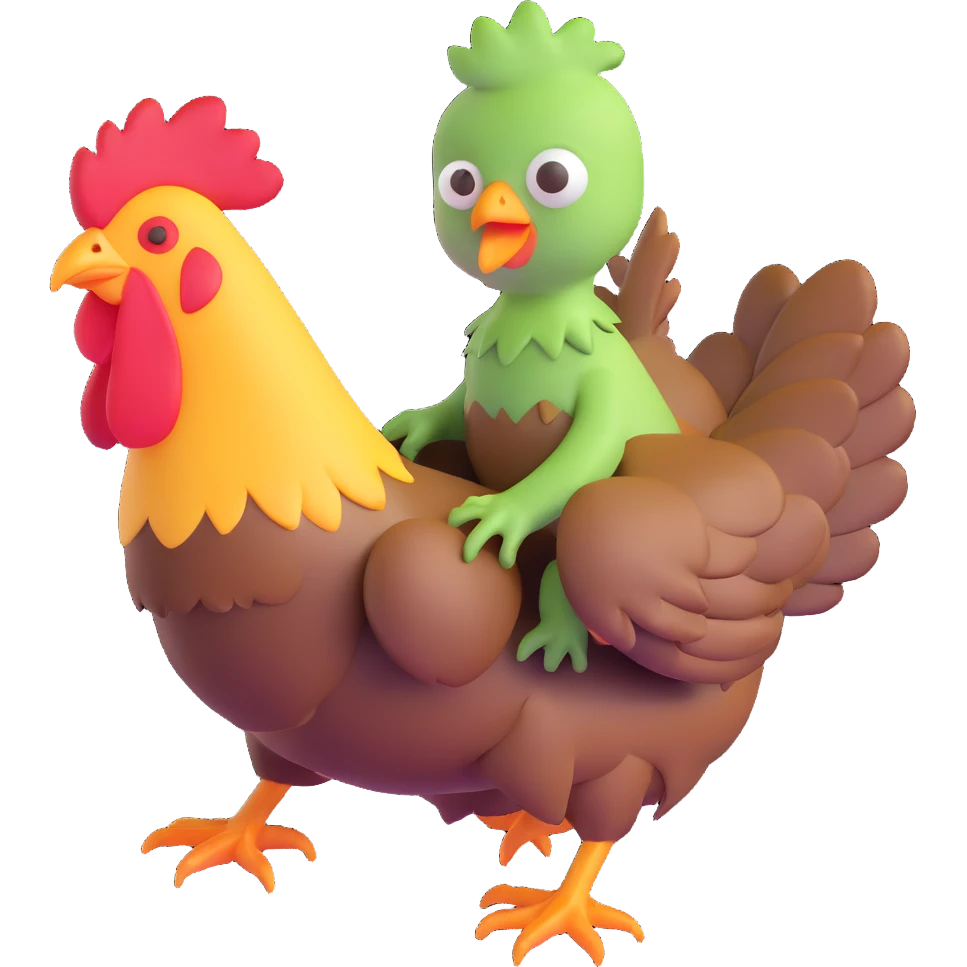 baby zombie riding a chicken emoji