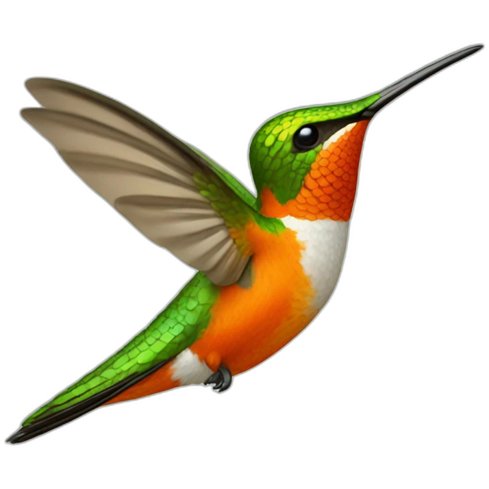 Flying orange hummingbird  emoji