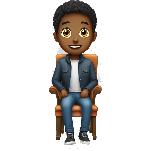 A boy with chair  emoji