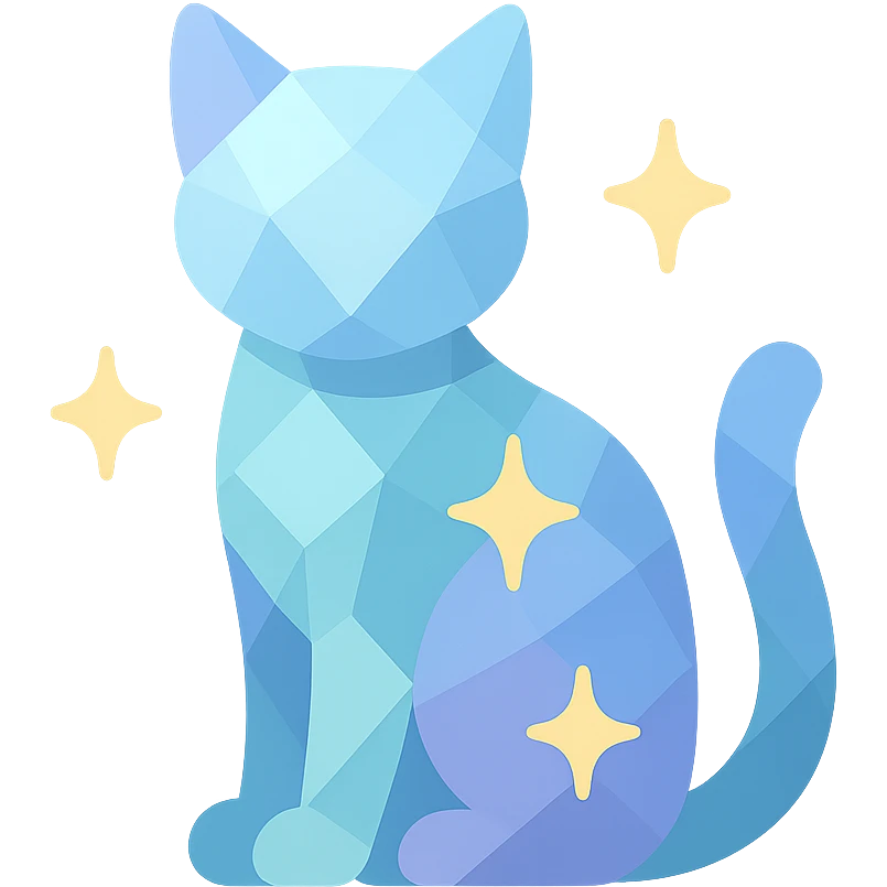 cat made of sparkling gems, color icon emoji