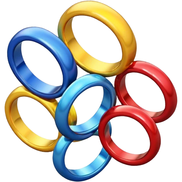 Colorful stacking rings emoji