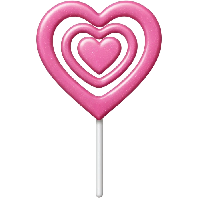 Pink heart shaped lollipop with glitter  emoji