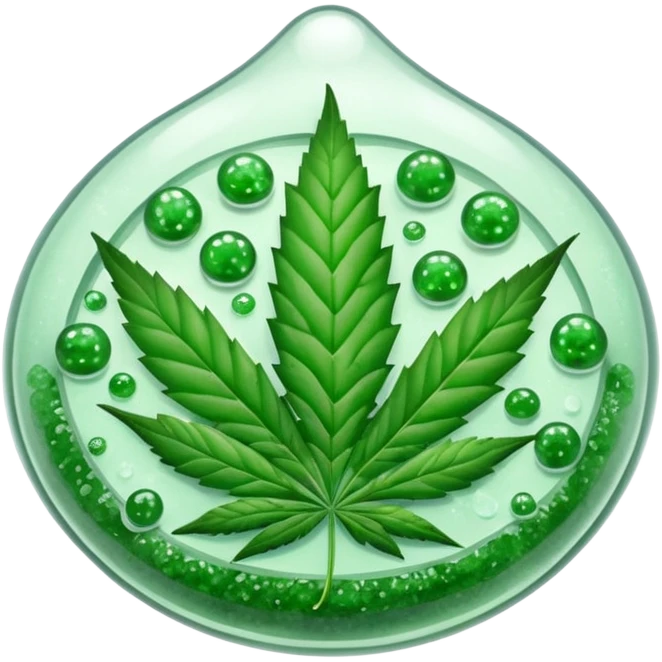 frozen caviar with cannabis leaf emoji