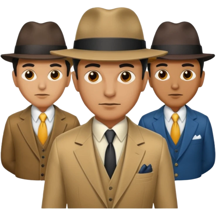 Retro Mobster with different colored suits and hats emoji