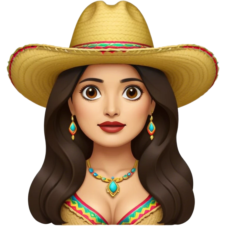 salma hayek with a sombrero on emoji