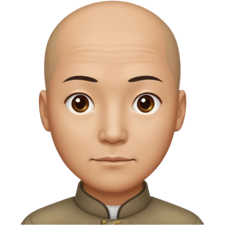 chineese man with a bald head and PONYTAIL coming out in the middle emoji