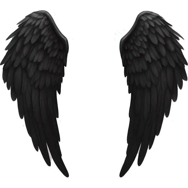 one pair of black angel wings emoji