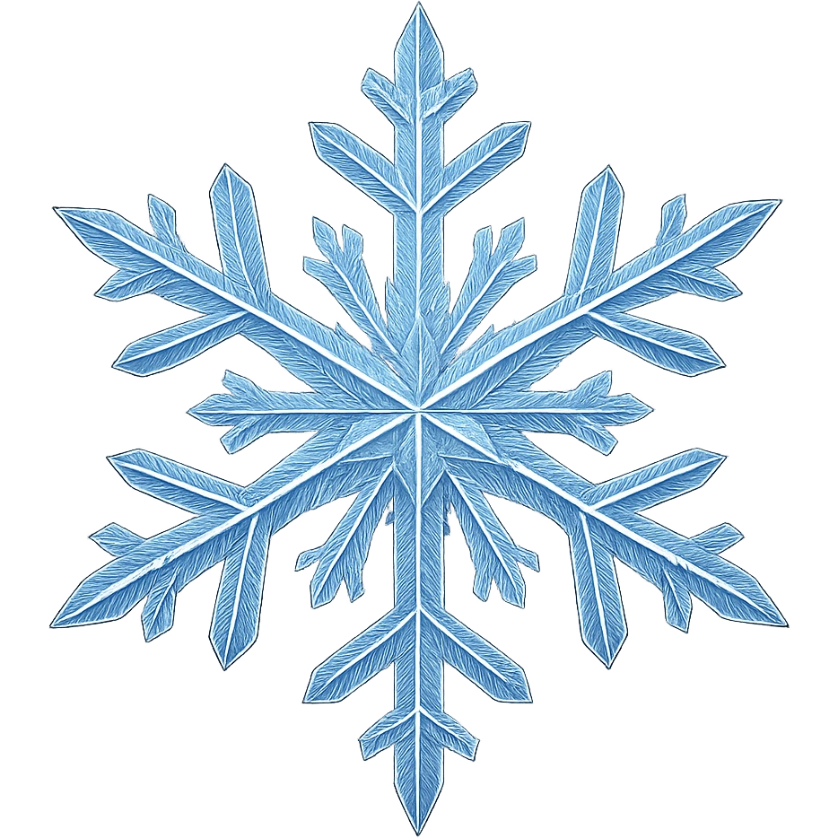 snowflake with a crystal prism effect, digital illustration, no background emoji