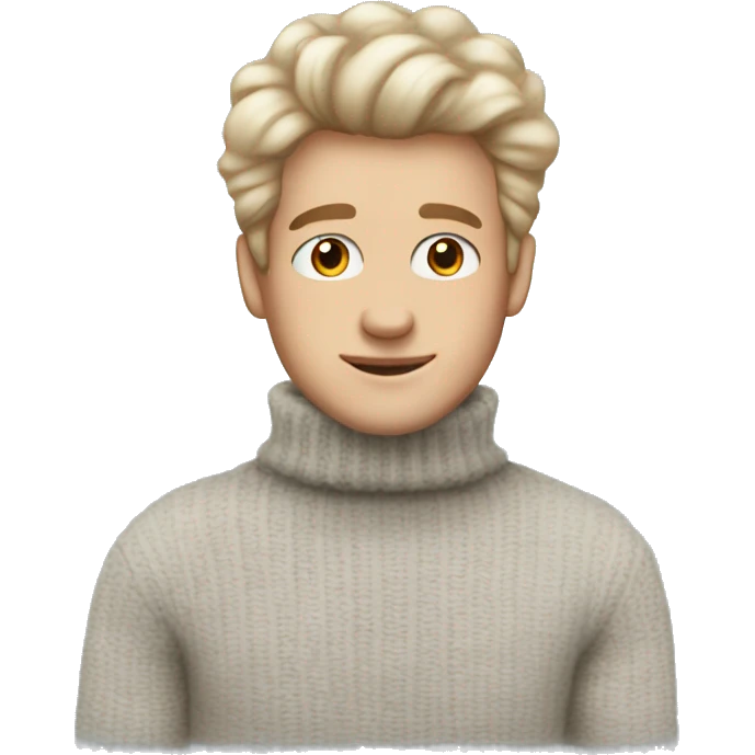 Pale guy Fluffy turtleneck sweater  emoji
