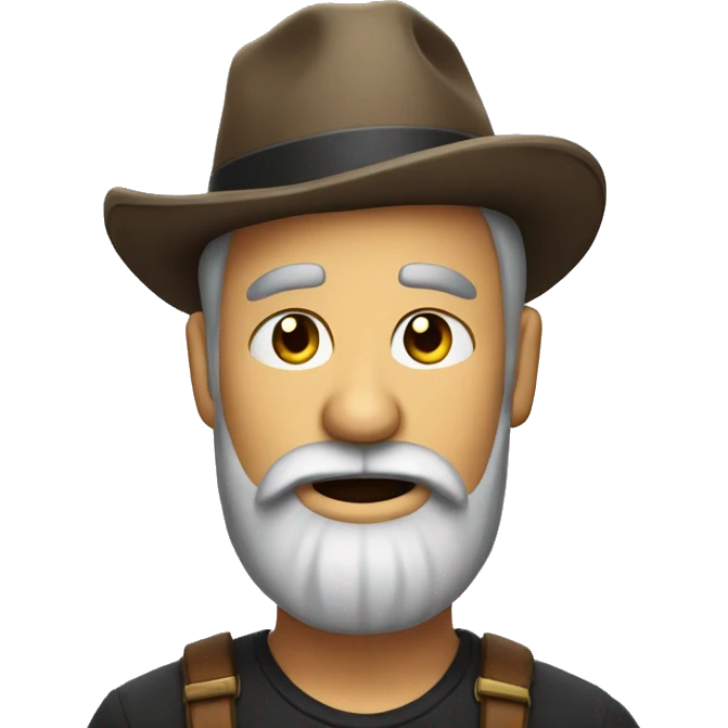 a beard man with a hat saying "OH NO!" emoji