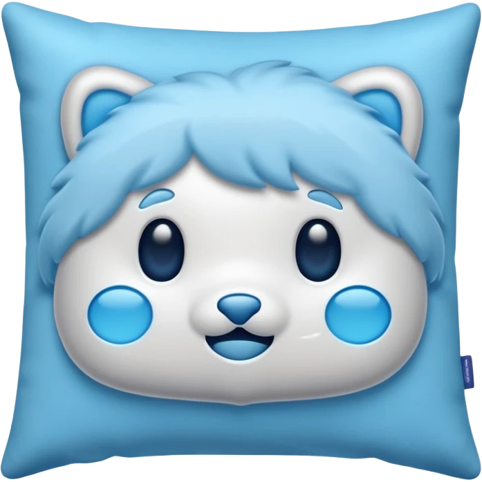 simple soft pillow glowing with cool blue and silver tones emoji
