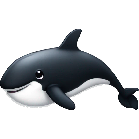 Black and white whale cute emoji