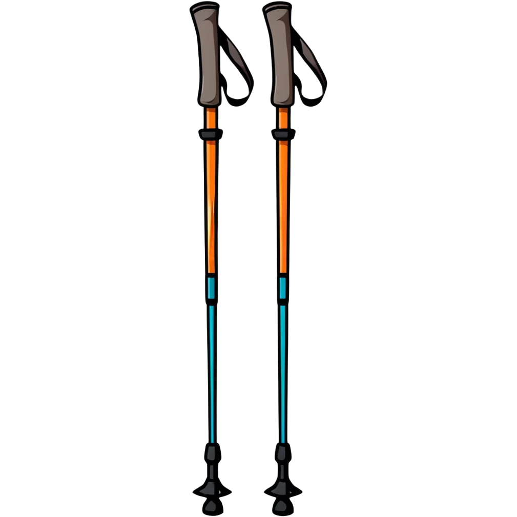 hiking poles, trekking poles emoji