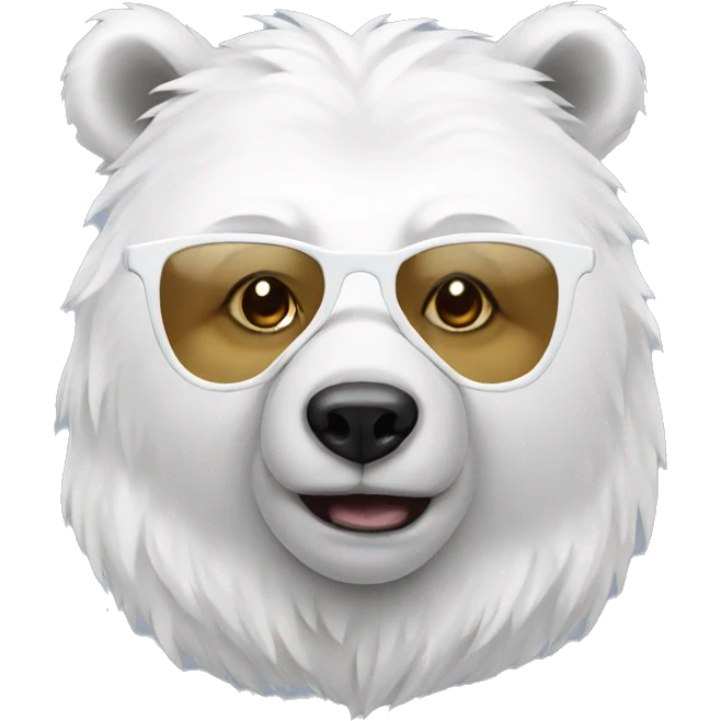 white bear with glasses emoji