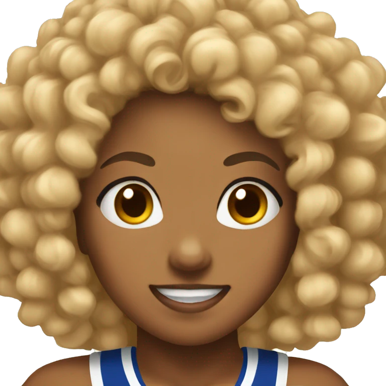 tan Cheerleader curly hair  emoji