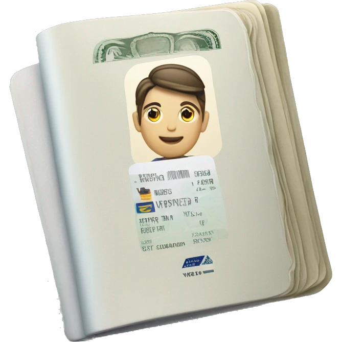 Opened Passport and with visa inside   emoji