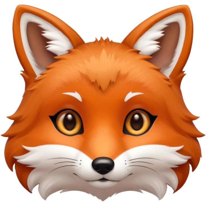 cute fox only face colors of an animal emoji, not a person, meaning only one color for the eyes emoji