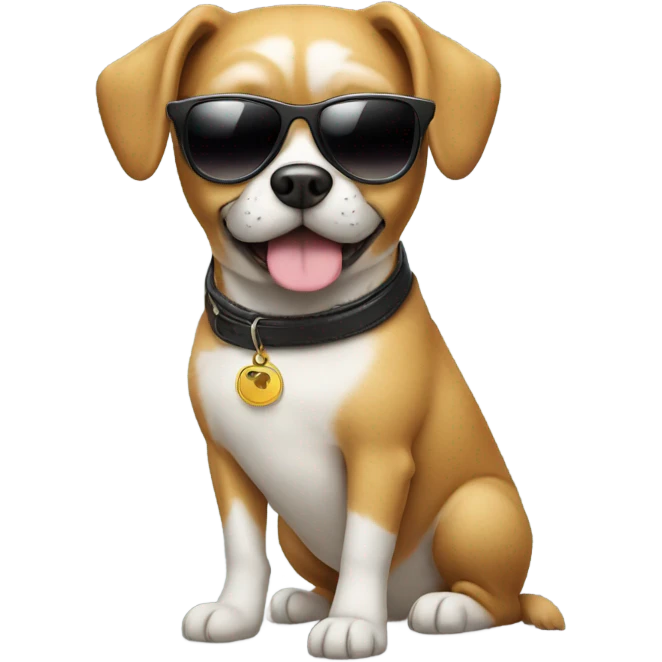 Dog wearing sunglasses  emoji