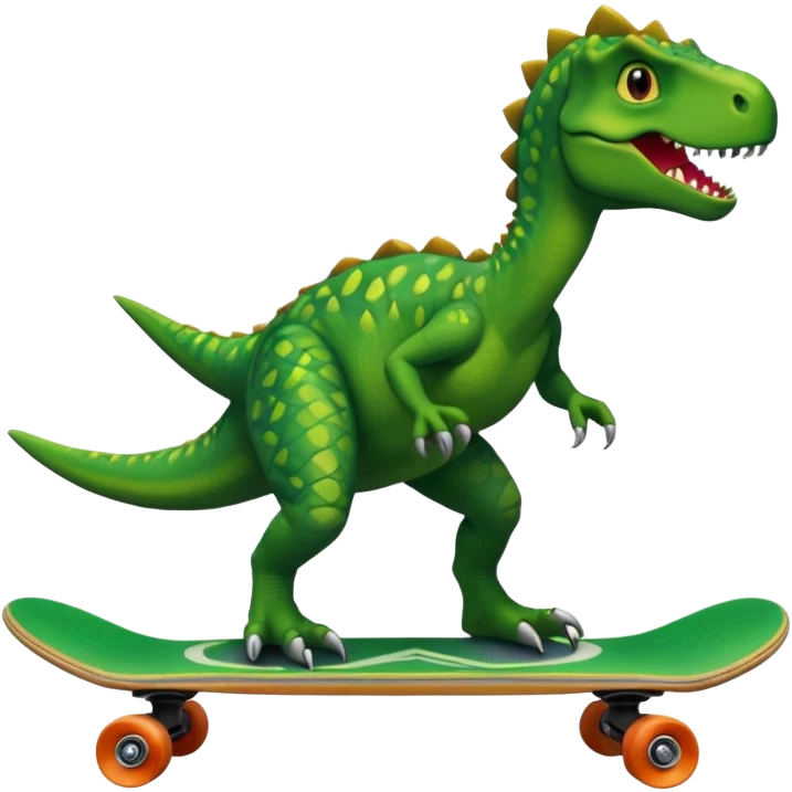 Dinosaur on a skateboard emoji