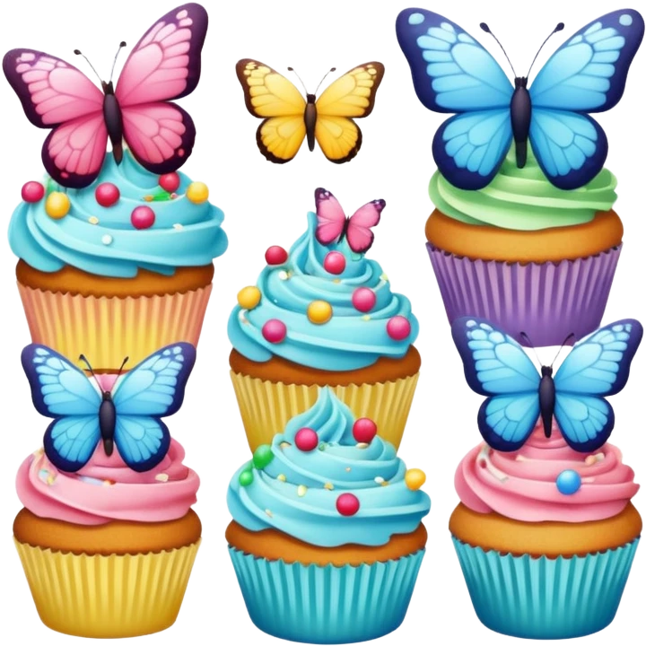 Butterfly’s and cupcakes  emoji
