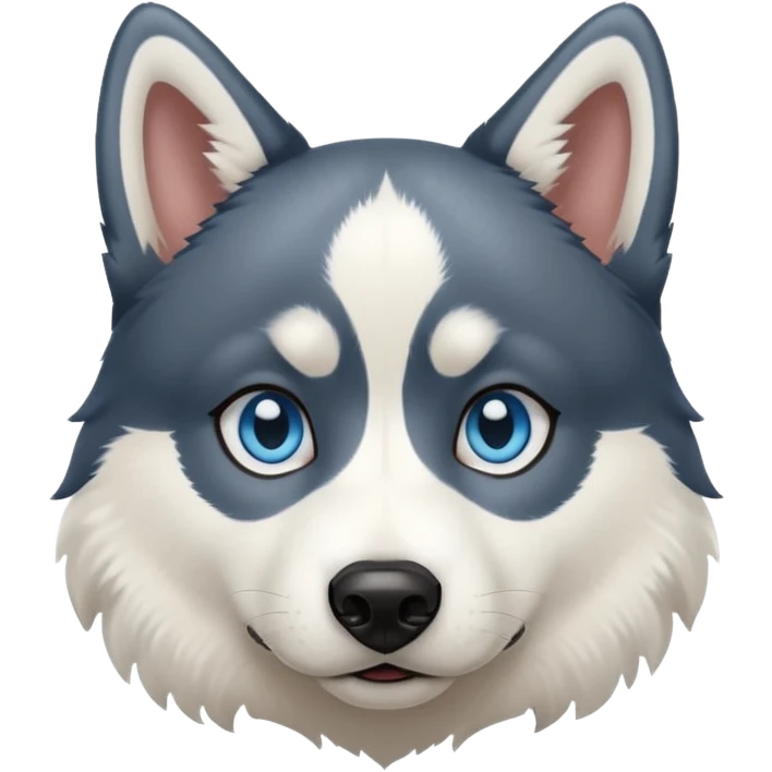 Un husky sibérien noir et blanc  emoji