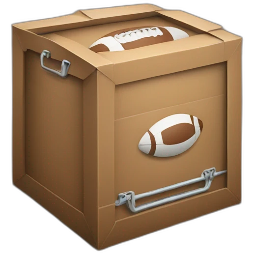 A team football in the box emoji