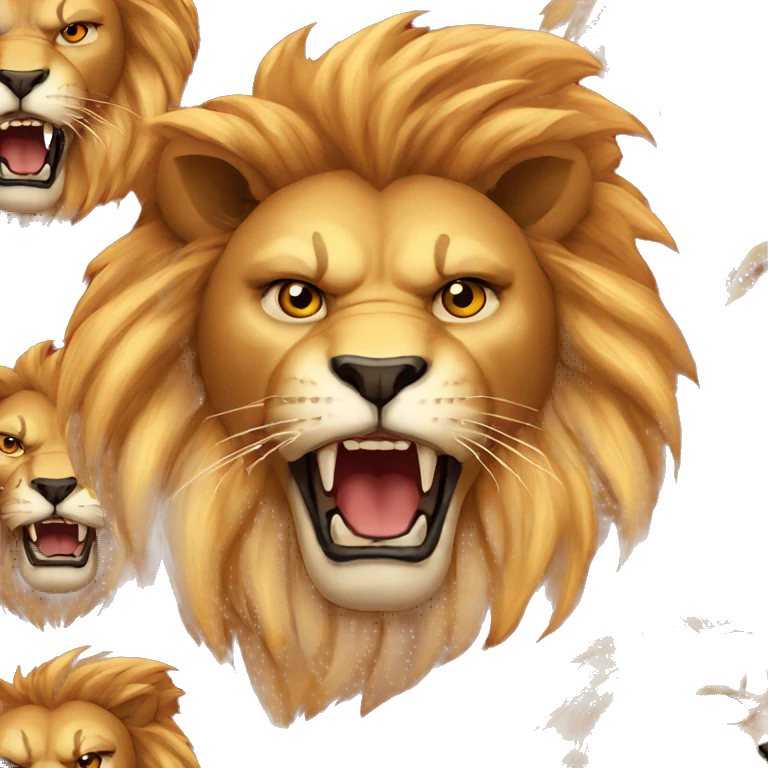angry lion red emoji