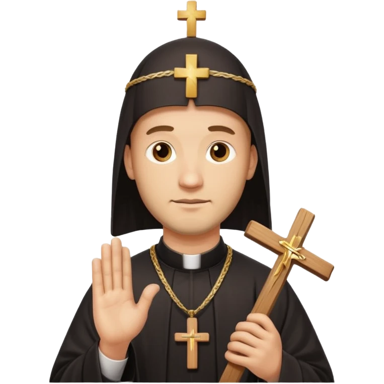 orthodox christian priest holding a cross emoji