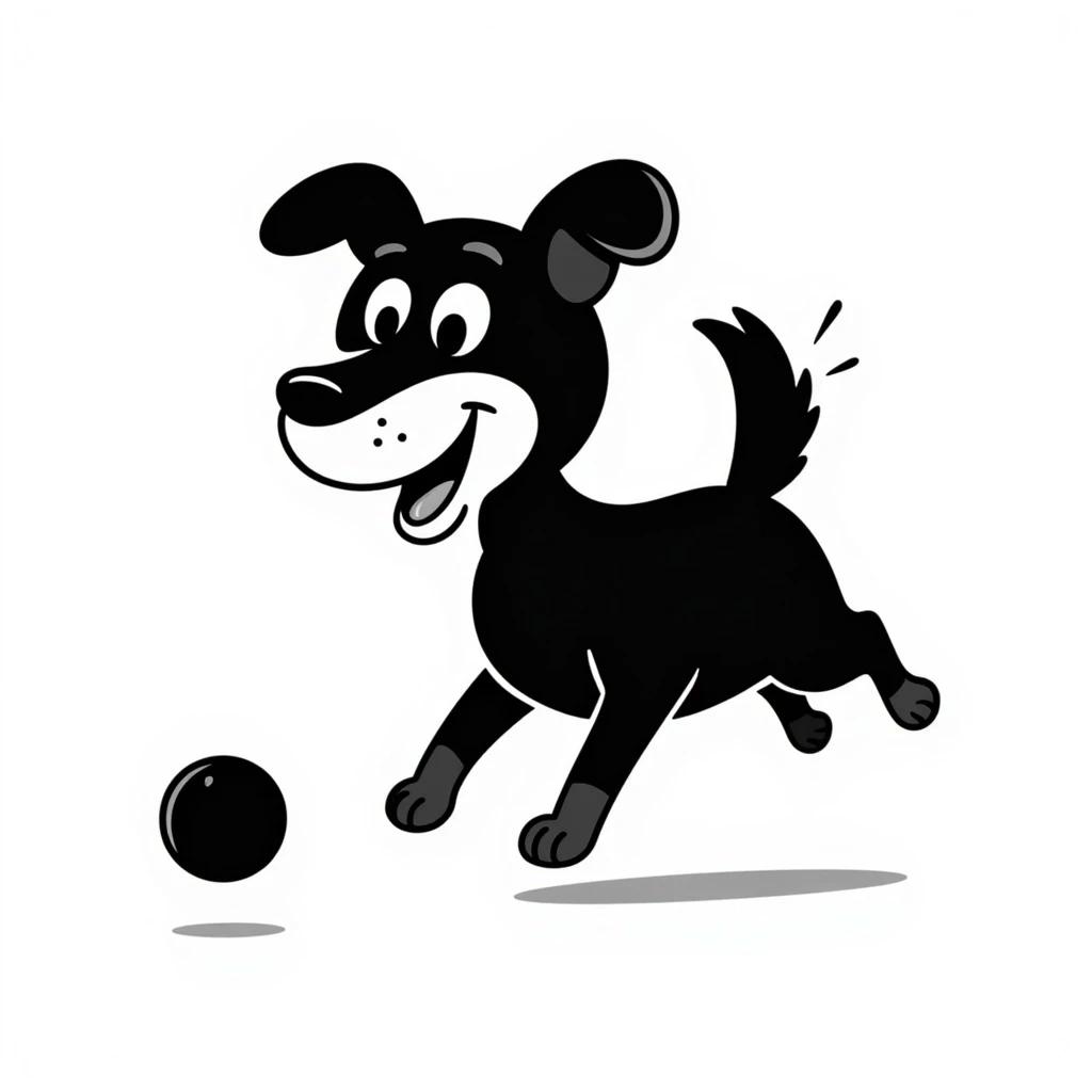 happy dog running after ball emoji